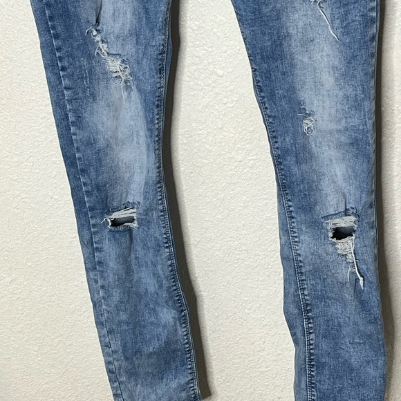 Laulia Denim Makers Distressed Button Down Jeans Sz XL - Picture 3 of 7